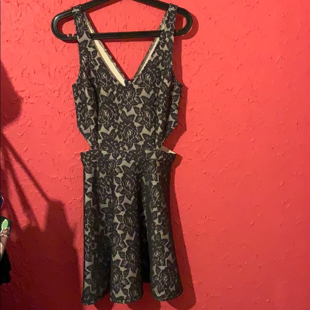 Grey floral a line dress 👗